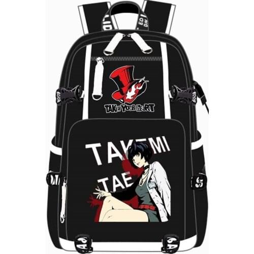 Unisex Anime Cartoon Cos Persona 5 Akira Kurusu Morgana Ryuji Sakamoto Travel Rucksack Casual Schoolbag Student Backpacks