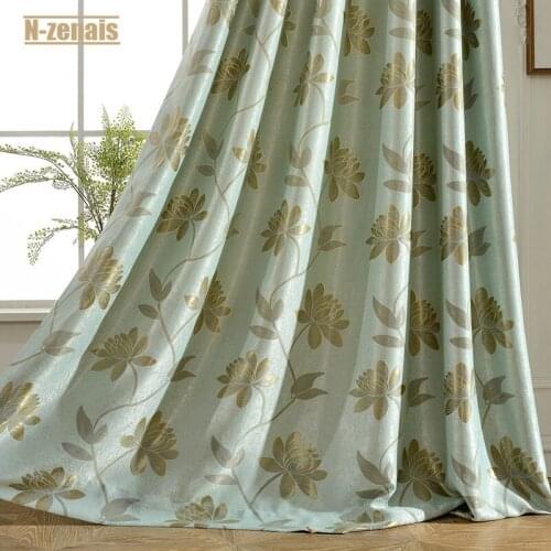 Jacquard Curtain Cloth Blackout Curtain for Living Room and Bedroom Left and Right Biparting Open High Shading(70%-90%)