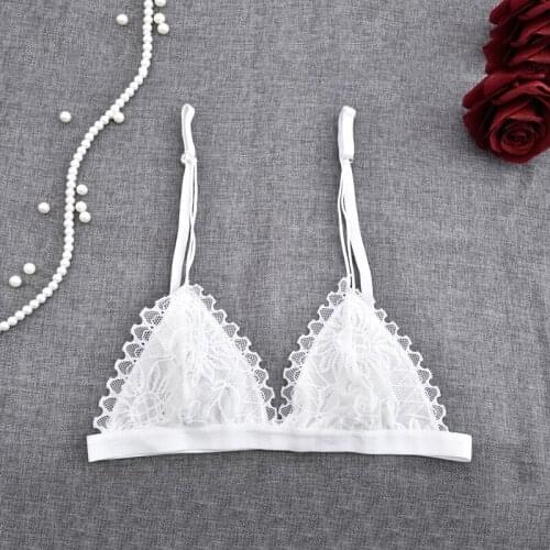 Sanderala Floral Lace Bra Sexy Women Bra Wire Free Lingerie Female Seamless Unpadded Transparent Brassiere Intimates Underwear