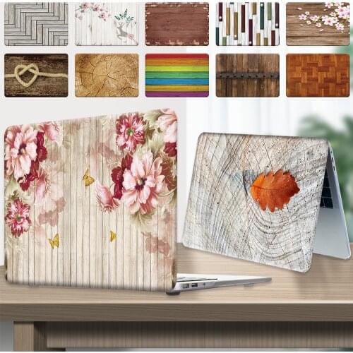 Computer Case for Apple Macbook Air 11 A1370 A1465/Air 13 A1932/Pro 15 A1707 A1990/Pro 16 A2141 - Wood Series Hard Laptop Case
