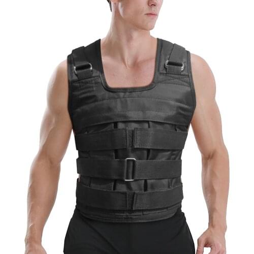50KG Loading Weight Vest For Boxing Weight Training Vest Workout Fitness Gym Equipment Adjustable Waistcoat Jacket Sand Clothing