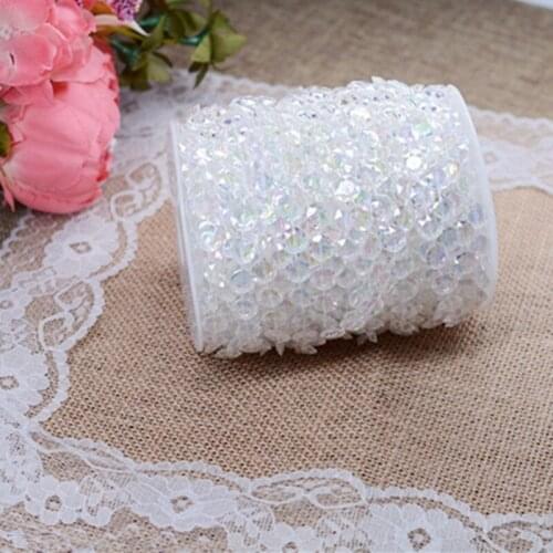 10MM 99FT/30M AB Colour Wedding Favors Gifts Decoration DIY Crystal Clear Acrylic Bead Garland Hanging Party Decor Supply