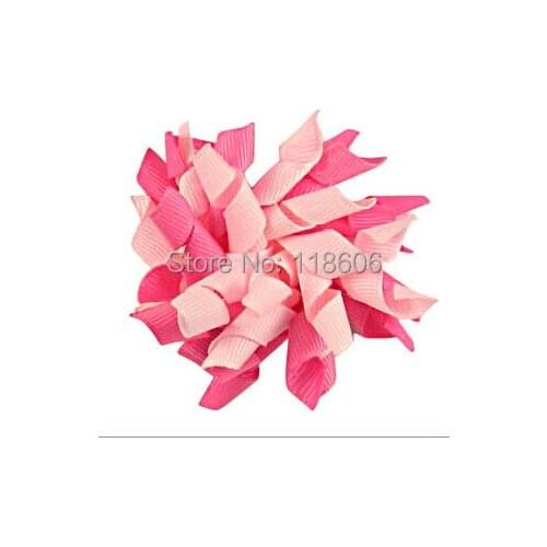 100pcs Pink Small Girl Korker Hair Bow Curly Hair Accessory Free Shipping