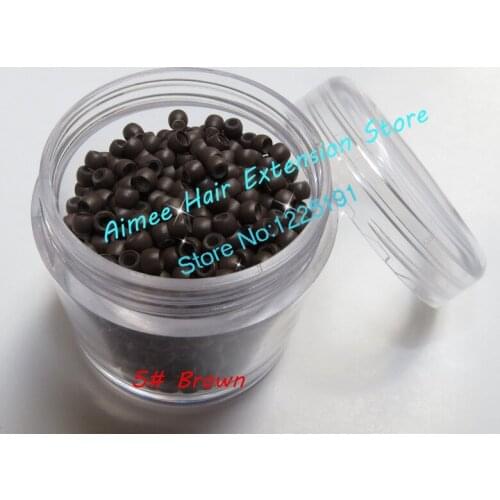 1000pcs/lot silicone Nano ring for Hair Extensions micro rings 3.0mm nano beads Smallest silicone Nano rings links Brown