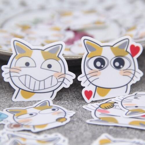 40pcs Lovely Waterproof Kitten Cartoon Cat Kitty DIY Scrapbooking Sticker Pack for Kids Children Gift Laptop Water Bottle Decals