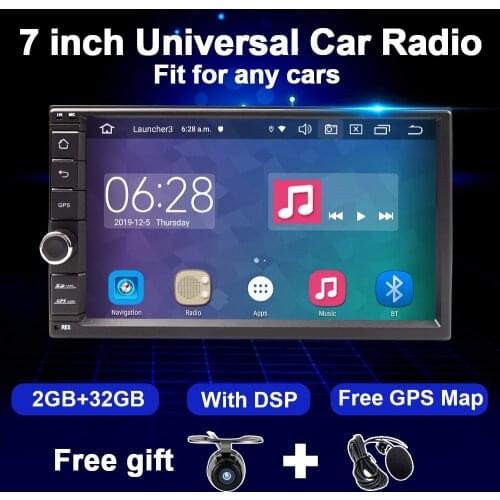 Eunavi 2 Din Universal Android 10 Car Radio Audio Auto GPS Multimedia Player WIFI Navigation 7 inch Screen RDS FM AM DSP 2Din