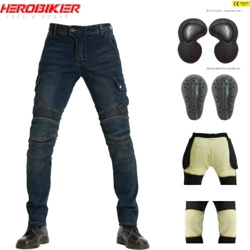 HEROBIKER Moto Pants Jeans Trousers Motorcycle Pants Motorcycle Jeans Men Motocross Riding Pantalon Protection Motorbike