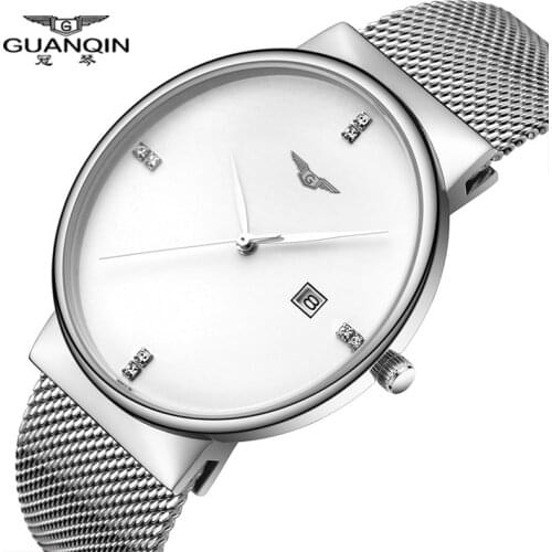 GUANQIN Watch Men Luxury Brand Business Casual full Steel Quartz Watch Men Fashion Sapphire Waterproof Wristwatch Montre Homme