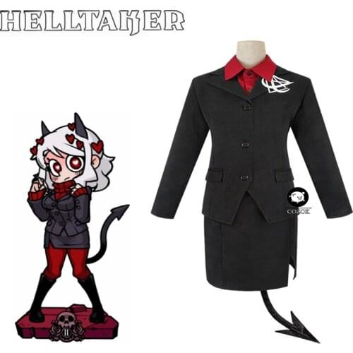 Game Helltaker the Lustful Demon Modeus Cosplay Costume Outfits for Women Men Adult JK Uniform Tail Stockings Halloween