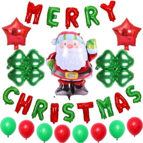 Christmas Decoration Set Star Balloon Shopping Mall Decoration Aluminum Film Balloon Santa Claus Christmas Decorative Balloon