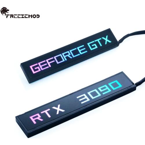 FREEZEMOD CPU Side Panel RTX3090 Decoration Chassis Graphics Card Faith Lamp Water Cooler Part 5V3PIN AURA ARGB Synchronous Cool
