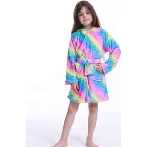 New Girls Boys Animal Cartoon Bathrobe Children Pyjamas Beach Towels Kids Sleepwear Homewear Unicorn Bath Robe Nightwear