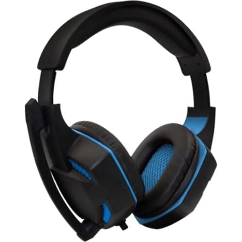 KOMC Gaming Headset Headphones for Ps5 Pc Controller Noise Isolating over Ear Headphones with Mic Blue Led Light