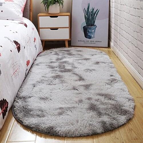 Nordic ins style simple carpet modern home bedside bedroom carpet thick oval gradient mat children crawling rug La alfombra