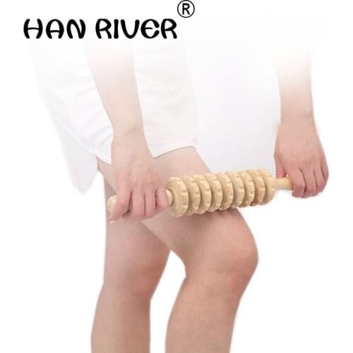 Meridian shaft rod full-body massage stick rolling back massage lamented the waist neck leg Wooden full-body massage stick