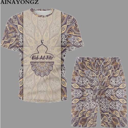 Summer Fashion Clothing Men Short Sleeve Sets 2021 New Chic Digital Print Casual Male Beachwear T-Shirt Shorts Tracksuit Suit