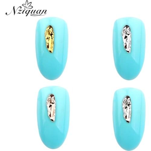 NZIQUAN Nail Art Decoration 50PCS Four-color Metal Nail Sticker Ladies Summer Simple Nail Art Decoration DIY Nail Accessories
