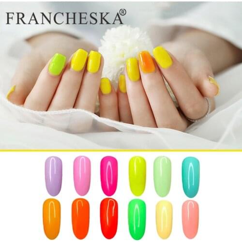 12Colors Neon Color Nail Gel Soak Off Nail Polish High Color Saturation Phototherapy Gel Lasting Nail Polish Nail Art DecorTSLM2