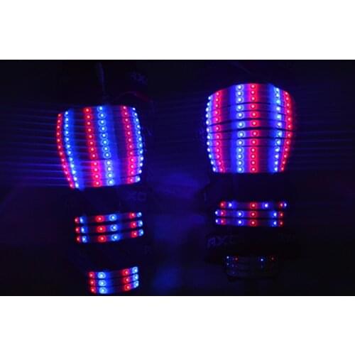 Newest LED Luminous Kneepad Leg Dance Wear Led Light Knee Care Costume Stage Props For Party KTV Nightclub Show