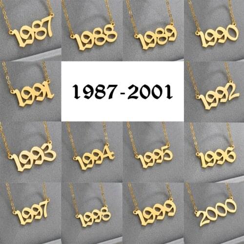 New Year Numbers Necklace Lady Stainless Steel Jewelry Necklace Stainless Steel Plated Women Necklace Birthday Gifts Jewelry