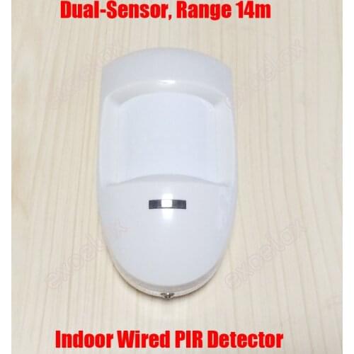Dual-Sensor Wired PIR Passive Infrared Detector IR 14M Pet immunity Indoor Home Burglar Alarm System Intrusion Motion Detection