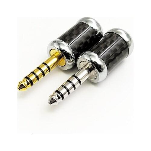 4.4mm carbon fiber pure copper gold-plated five-level balanced headphone plug 2pcs