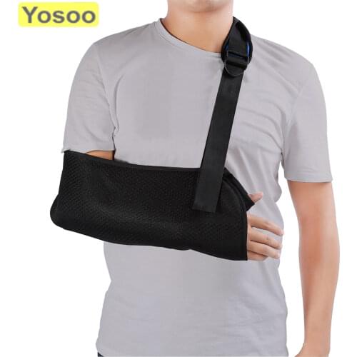 Adjustable Universal Arm Sling Shoulder Supports Padded Strap Band For Adults Unisex Black Arm Shoulder Protector Pain Relief
