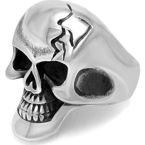 Luxury Mens Punk Skull Finger Rings High Quality 316L Stainless Steel Ring Schoolboy Rock Jewelry Male Gift 2020 dropshipping