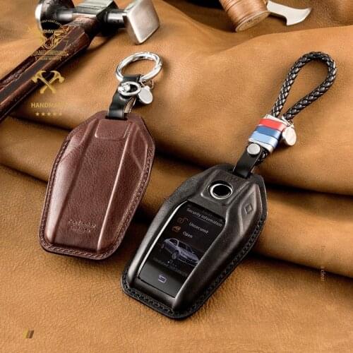 Luxury Genuine Leather Car LED Display Key Cover Case for BMW 5 7 series G11 G12 G30 G31 G32 i8 I12 I15 G01 X3 G02 G05 X5 G07