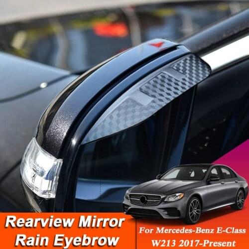 Car-styling For Mercedes-Benz E-Class W213 2017-Present Carbon Fiber Rearview Mirror Eyebrow Rain Shield Anti-rain Cover Sticker