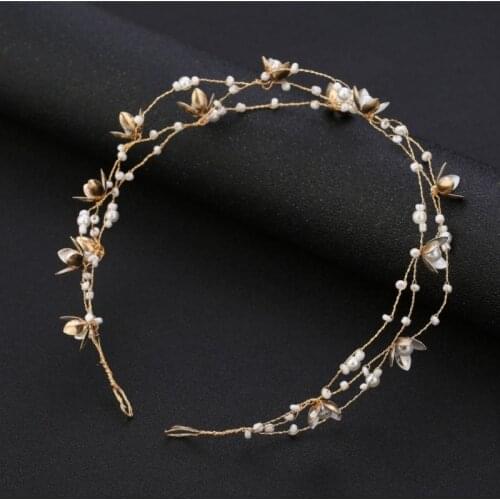 1PC Fashion Handmade Crystal Beads Bride Headdress Flowers Hair Decoration Wedding Beach travel banquet Hair Accessories