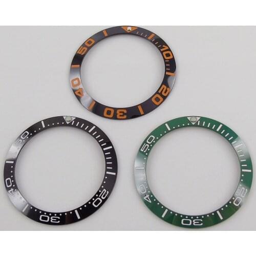 39.9mm High Quality Black/Green/Blue Ceramic Insert Watch Parts Bezel Fit 43mm automatic movement Watch Bezel Ring Replacement