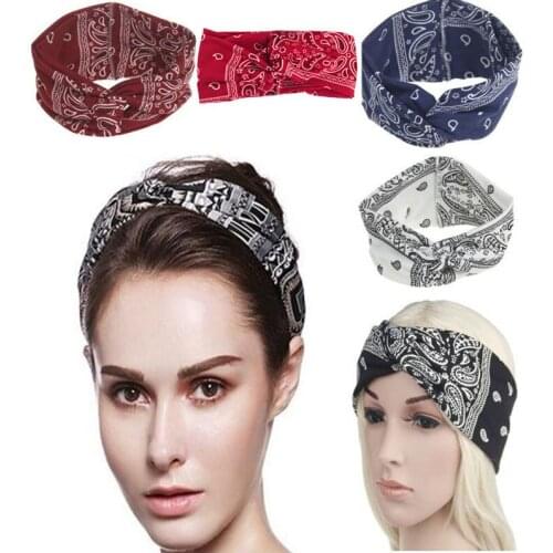 Women Yoga Sport Elastic Floral Hair Band Headband Turban Twisted Knotted Hot SaleBlack,Blue,White,Red,Navy,Wine Red colors