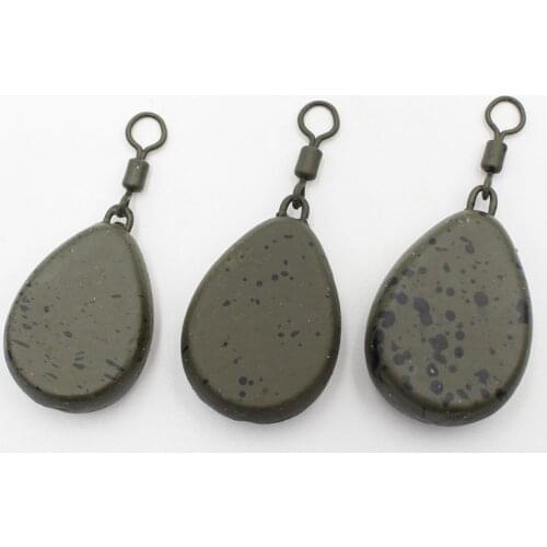 1pcs Carp Fishing Tackle Flat Pear Swivel Lead Weights Carp Lead Weight
