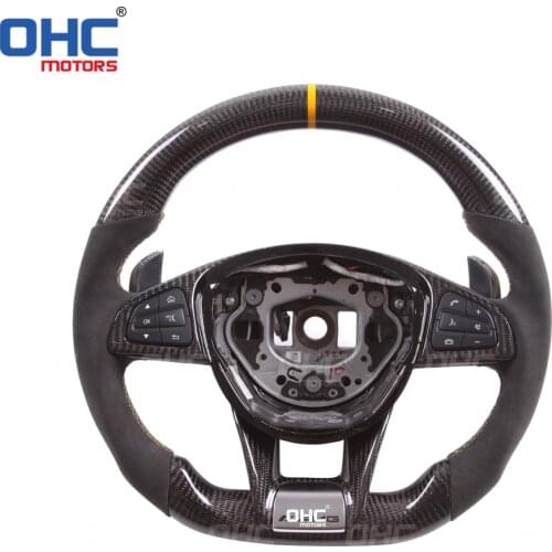 100% Real Carbon Fiber Steering Wheel compatible for MB A45,C43 C63 E63 GT S63 GLE63 GLC63 G63 CLS63 A+M+G