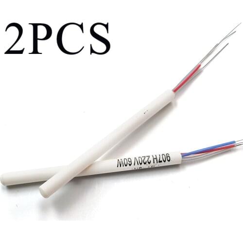 2x/Set 60W 75mm Ceramic Core Heating Element Soldering Iron Wiring Hotter Heater