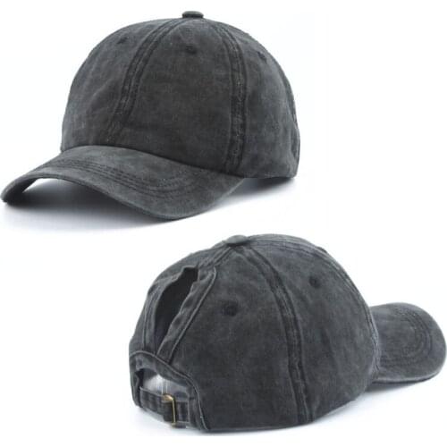 2019 Ponytail Baseball Cap Vintage Womens Baseball Hats Washed Cotton Snapback Caps Female Casual Summer Outdoor Sport Hat