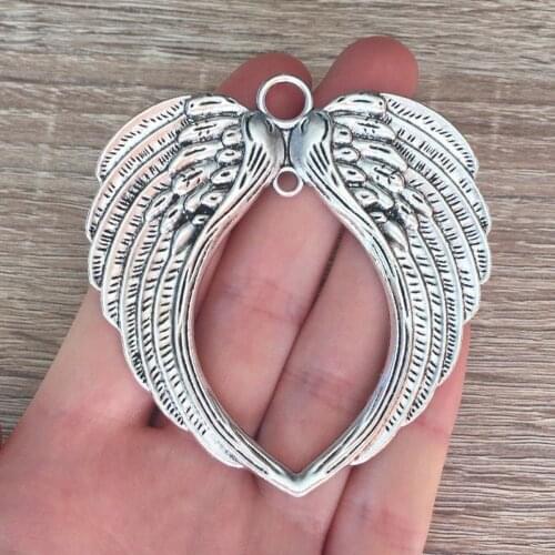 3pcs Huge Angel Wings Charms Tibetan Silver Color Pendant Aesthetics Accessories DIY Handmade Necklace Jewelry Making Supplies