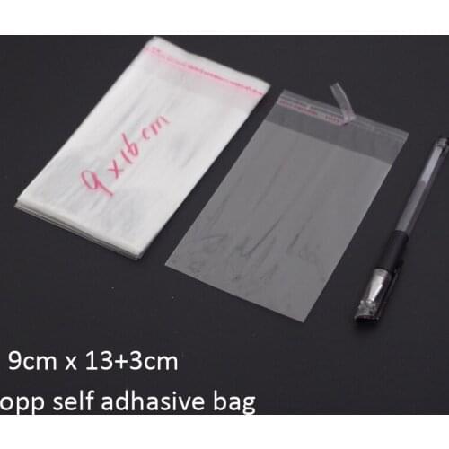 500pcs/lot 9x13+3cm Clear Opp Self Adhesive Storage Bags For Magazines Newspapers Photos Cds Bread Popcorn Nuts Free Shipping