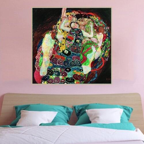 Citon Gustav Klimt《The young woman》Canvas Art Oil Painting Famous Artwork Poster Picture Wall Decor Home Interior Decoration