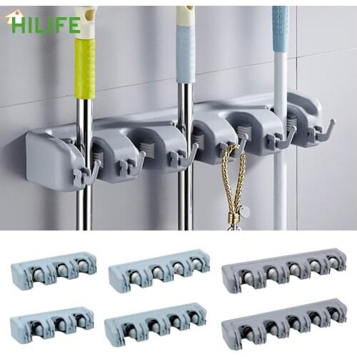 Magic Plastic Mop Holder Multi-Functional Broom Holder 3 Styles Broom Holder Tool Wall Mounted Kitchen Storage