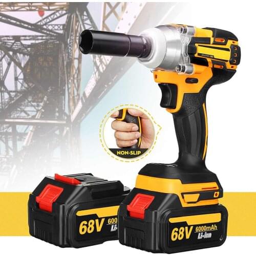 Drillpro 21V Brushless Electric Impact Wrench Hand Drill Installation Power Tools With 2X 6000mAh Li Battery Batteries