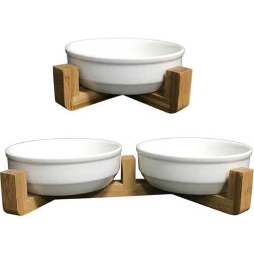 Ceramic Double Cat Bowl Dog Bowl Pet Bowls With Stand Pet Feeding Pet Food and Water Bowls For Cats Dogs Feeders Pet Products