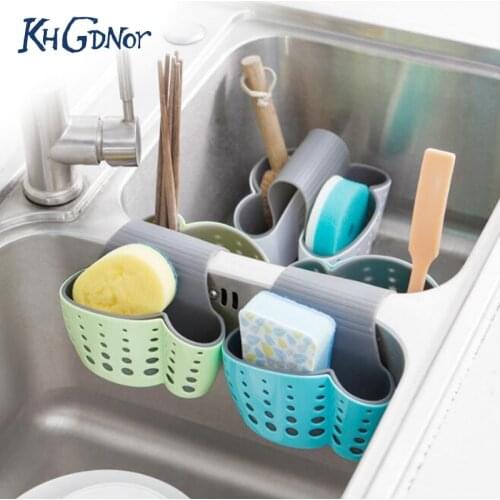 KHGDNOR Kitchen Storage Rack Soap Sponge Brush Holder Basket Saddle Type Sink Water Strainer Organizer Drainer