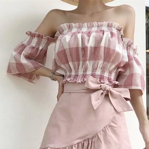 LORDWEY Off Shoulder Blouses