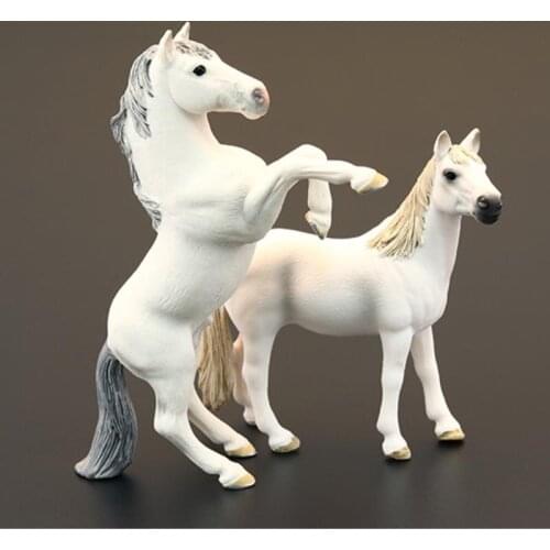 Simulation Animal White Horse Mini DIY Scene Display Childrens Toys Static Ornaments Wild Animal Toy Mustang