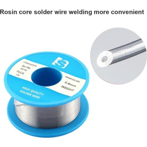 Solder Wire Tin 0.8mm CF-10 Sn-Pb 60/40 Flux 2% Lead Roll Clean Rosin Welding Core Soldering Wire Flux Reel Tube 50g