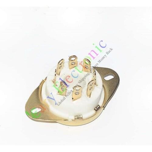 Wholesale and retail 8pcs GOLD 8PIN ceramics VACCUM TUBE SOCKETS SAVER KT88 6550 EL34 6SN7 AUDIO amps free shipping