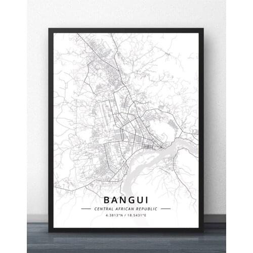 Bangui Central African Re Map Poster