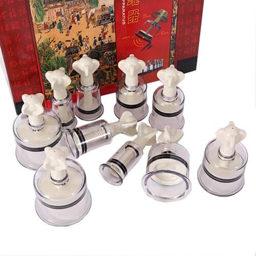 Rotary handle vacuum whole body massage cupping cupping device China acupuncture vacuum cupping cup set enhancer anti-cellulite